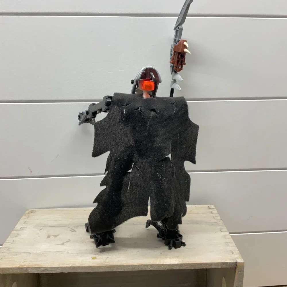 LEGO Bionicle Vezon Action Figure Silver Mask Black Cape Staff 2006